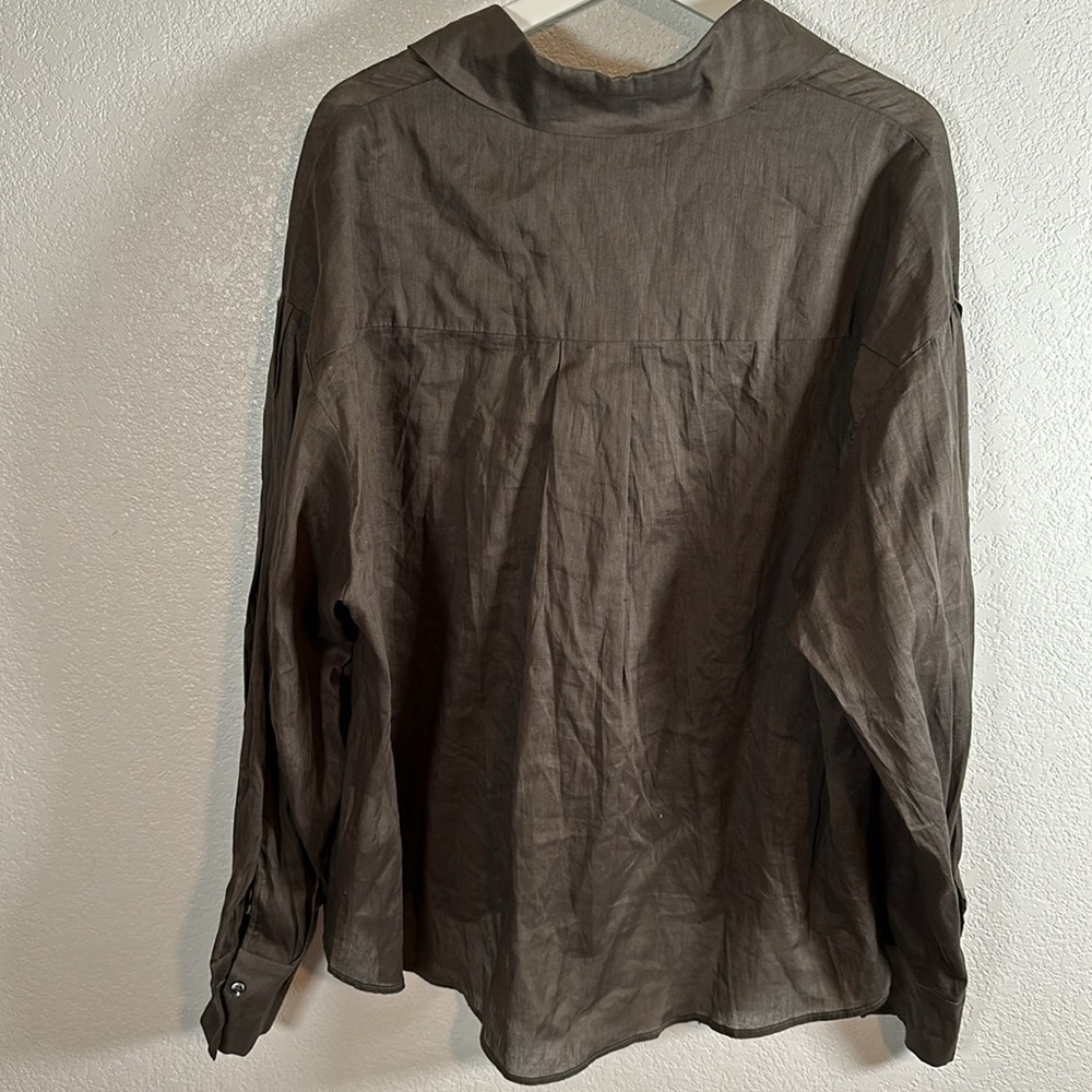 Lattelier Gray Puff Sleeve Oversized Blouse Size Small Nwt — image 5 of 7